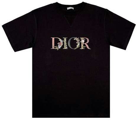 dior logo print shirt|Dior embroidered t shirt.